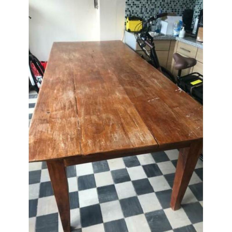 Grote teakhouten eettafel 220 cm breed