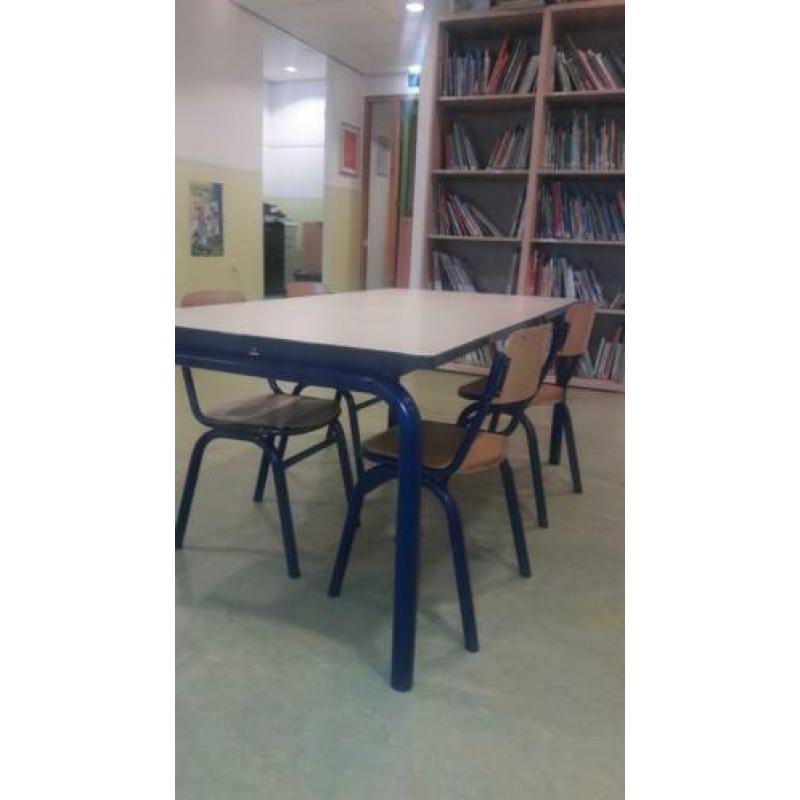 Kindertafel met 4 stoelen 70×110cm