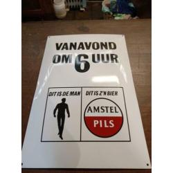 Vintage emaille Amstel reclamebord