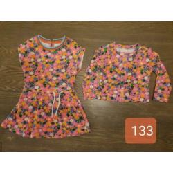 133) Mim-pi vest en jurk mt 92 bloemen