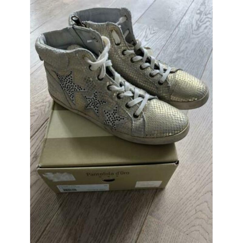 Pantofola d’Oro halfhoge goud/witte sneakers 39