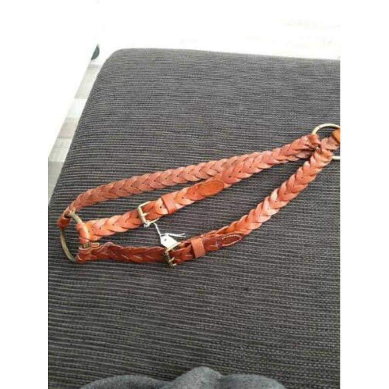 Bruin leren riem 85 cm (nieuw)