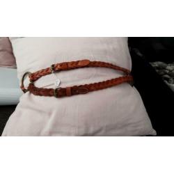 Bruin leren riem 85 cm (nieuw)