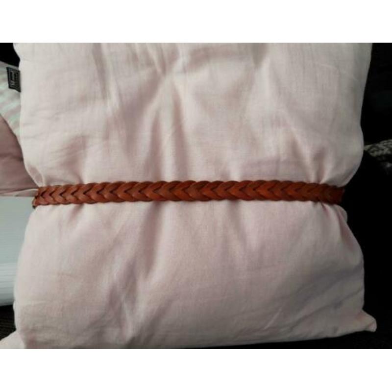 Bruin leren riem 85 cm (nieuw)