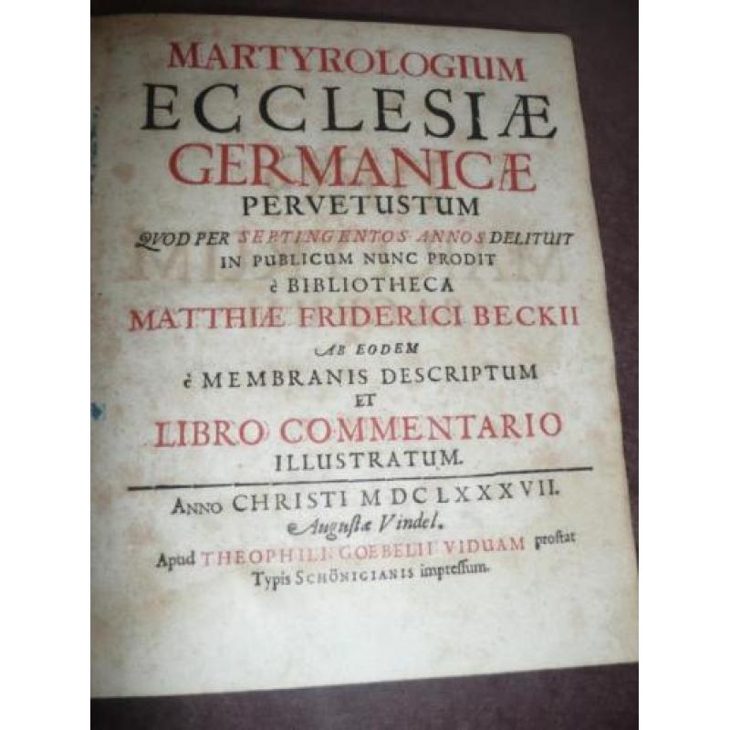 1687 Martyrologium ecclesiae Germanicae - Matthias Friedric