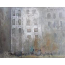 ==Jan Rijlaarsdam 1911-2007===70 x 90 cm==gebouwen in straat