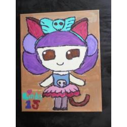 schilderij op doek gothic kitty 15