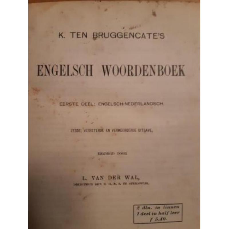 Oud woordenboek uit 1913. Engelsch.