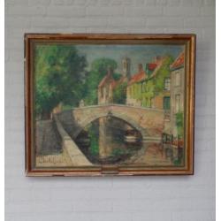 Groot schilderij , Brugge , L. Mechelaere (1880-1964)