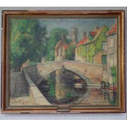 Groot schilderij , Brugge , L. Mechelaere (1880-1964)