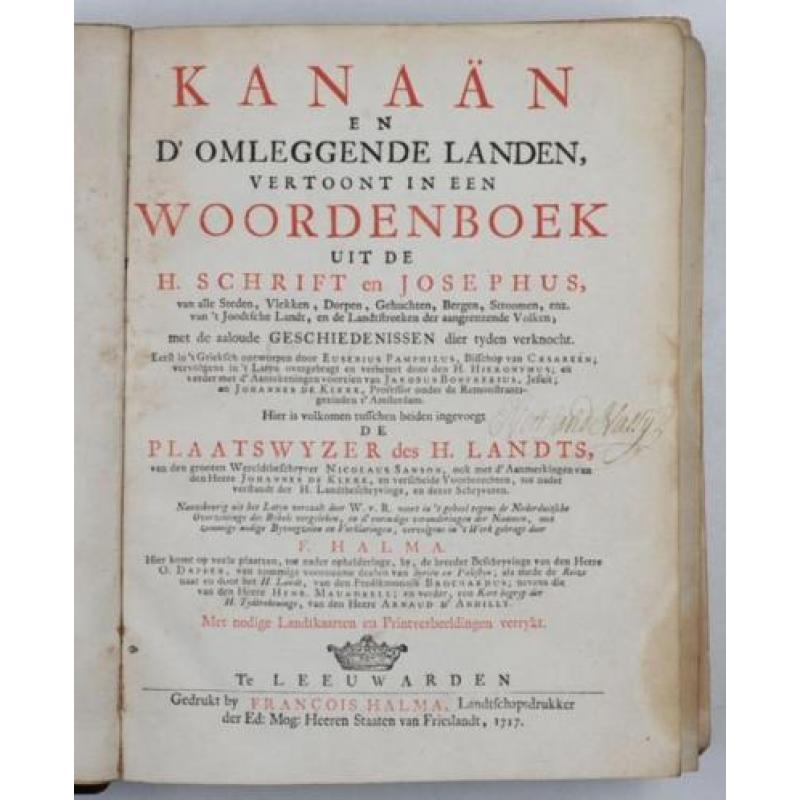 Kanaän en d'Omleggende Landen 1717