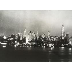 New York Skyline bij schemering - originele foto, 1964