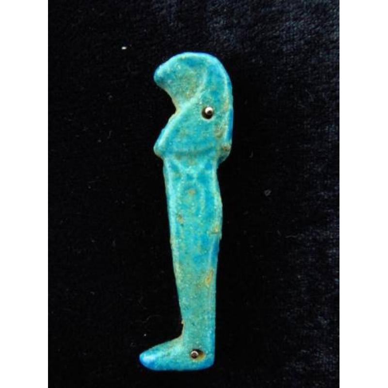 Egyptian faience amulet son of Horus Kebehsenoef