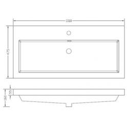 Vision kunstmarmer wastafel 1 kraangat 100×47 wit